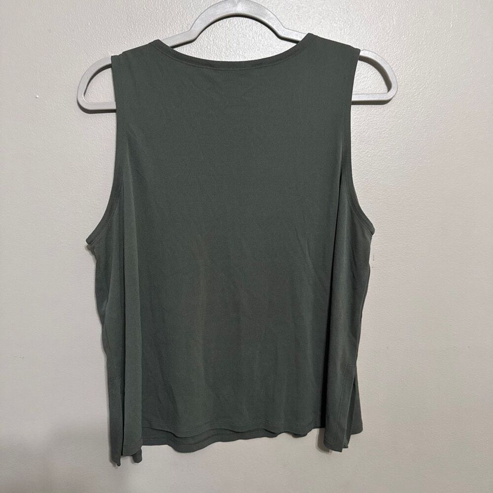 Eileen Fisher Stretch Silk Jersey Crew Neck Tank Green size medium - Picture 2 of 4